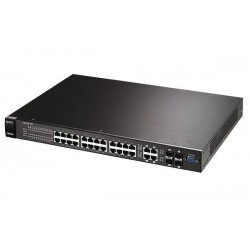 ZyXEL GS2200-24P 24 Port 10/100/1000 PoE Gigabit Ethernet + 4 dual personality GbE Ports Layer 2 Switch