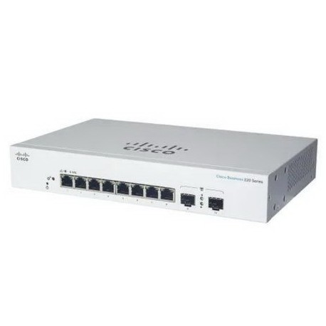 Cisco CBS220-8T-E-2G-EU 8-Port Gigabit Ethernet + 2 SFP (Gigabit Ethernet) Layer 2 Smart Switch (External PS)